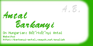 antal barkanyi business card